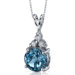 Refined Class 2.25 Carats Round Shape London Blue Topaz Pendant in Sterling Silver