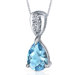 Vivid Energy 2.00 Carats Pear Shape Swiss Blue Topaz Pendant in Sterling Silver