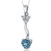 Glamorous Love 2.00 Carats Heart Shape London Blue Topaz Pendant in Sterling Silver