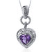 Gallant Love 1.00 Carats Heart Shape Sterling SilveAmethyst Pendant in Sterling Silve