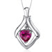 Exuberant Love 3.50 Carats Heart Shape Ruby Pendant in Sterling Silve