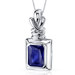 Marvelous 3.00 Carats Radiant Cut Blue Sapphire Pendant in Sterling Silve