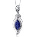 Opulent 1.25 Carats Marquise Cut Blue Sapphire Pendant in Sterling Silve