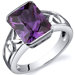 Large Radiant Cut 4.25 carats Solitaire Ring in Sterling Silver