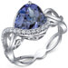 Swirl Design 4.00 Carats Heart Shape Ring in Sterling Silver