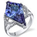 Kite Shape 9.00 Carats Ring in Sterling Silver