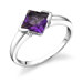 1.50 carat Princess Cut Amethyst Ring in Sterling Silver