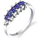 5 stone 1.00 carats Princess Cut Alexandrite Ring in Sterling Silver