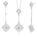 Round Shape White Cubic Zirconia Pendant Earrings Set in Sterling Silver