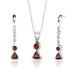 Sterling Silver 1.75 Carats Multishape Garnet Pendant Earrings and 18" Necklace Set
