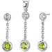 Bezel Set 1.25 Carats Round Shape Sterling Silver Peridot Pendant Earrings Set