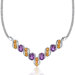 Trendy 4.50 carats Oval and Round Shape Multi-Gemstone Necklace in Sterling Silver