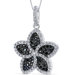 Black and White Cubic Zirconia Intricate Flower Pendant