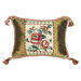Rose 100% Wool Petit - Point Pillow with Fabric Trimmed