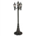 Islander Park Style Citronella Four Flame Outdoor Post  Lantern in Black
