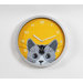 Cat Eye Pendulum Wall Clock in Silver Resin