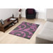 Fleur Black/Purple Carved Rug