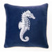 Seahorse Down-Filled Embroidered Velvet Pillow