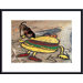 Dog and Hamburger Metal Framed Art Print