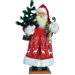Reindeer Frolic Santa with Goose Feather Figurine