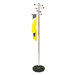 Coat Tree with Chrome Cross Bars, Black Tips, and Black Granite Base