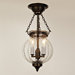 2 Light Melon Small Semi Flush Mount