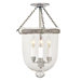 3 Light Medium Bell Jar Foyer Pendant