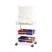 Easel Cart W/Wheels, 4 Tubs for Storage, Dry-Erase Surface