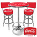 Coca Cola Ultimate Gameroom Combo - 2 Bar Stools with Backs &Table in Red