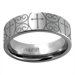 Men&rsquo;s Laser Etched Cross Band Ring