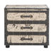 Wood and Leather 3 Drawer Cabinet