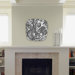 Valentina Ramos Bird in Flowers Black White Modern Clock