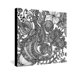 Valentina Ramos Bird In Flowers Black White Gallery Wrapped Canvas