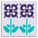 Folksy Love Decorative Tile in Pressed Flowers Plum