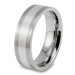 Men's Brushed Titanium Sterling Silver Inlay Ring