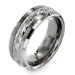 Men's Tungsten Carbide Flat Ring with Sterling Silver Rope Inlay