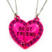 Resin Best Friend Heart 2 Piece Necklace Set