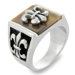 Men's Stainless Steel Tiger's Eye Fleur De Lis Ring