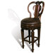 Windsor Rounded Swivel Bar Stool in Distressed Dark Espresso