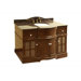 48" Single Bathroom Vanity Set with Dark Tan Brown Granite Top in Light Walnut