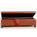 Cambridge Leather Storage Ottoman in Saddle
