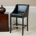 Milano Bonded Leather Quilted Barstool in Black