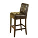 Tufted Leather Counter  Height Stool