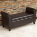 Torino Leather Armed Storage Ottoman