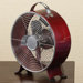 Retro Metal Box Desk Fan in Merlot