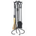 Leaf Design 4 Piece Wrought Iron Fireplace Tool Set