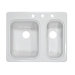 Deluxe Designer 25.88" x 21.38" Double Bowl Self-Rimming Kitchen Sink