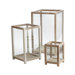 Pepper Wood Box Hurricane (Set of 3)