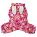 Adorable Floral Bunny Fleece Dog Pajamas / Bodysuit with Hood
