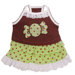 Adorable "Chocolate Mint Candy" Dog Sundress with Lace Trims